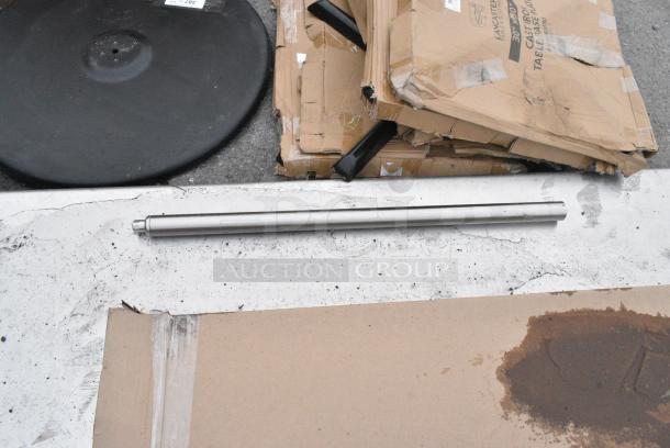 BRAND NEW SCRATCH AND DENT! Stainless STeel Tabletop and Box of Metal Legs - Image 3 of 3