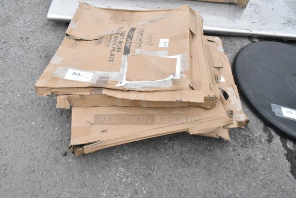 6 BRAND NEW SCRATCH AND DENT! Items Including 164TB3030 Lancaster Table & Seating 30" x 30" Cross Cast Iron Table Base Plate, . 6 Times Your Bid! - Image 1 of 2