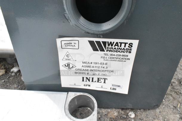 Watts WD-4-THD 8 lb. Grease Trap with Threaded Connections - Image 3 of 3