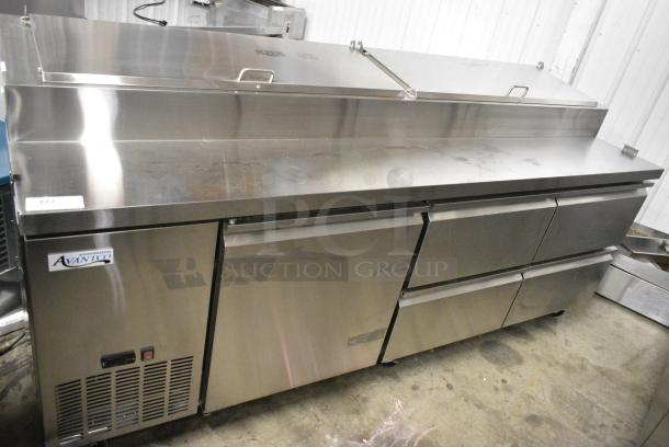 BRAND NEW SCRATCH AND DENT! 2024 Avantco 178SSPPT3 Stainless Steel Commercial 3 Door Refrigerated Pizza Prep Table on Commercial Casters. 115 Volts, 1 Phase. Tested and Working! - Image 13 of 13
