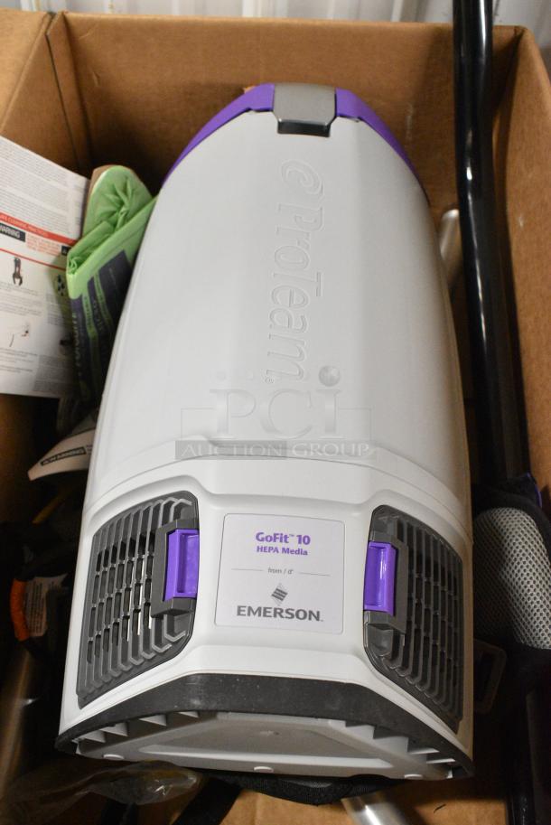 BRAND NEW SCRATCH AND DENT! ProTeam GoFit 10 107695 10 Qt. Backpack Vacuum with 107466 Remediation Kit. 120 Volts, 1 Phase. - Image 1 of 5