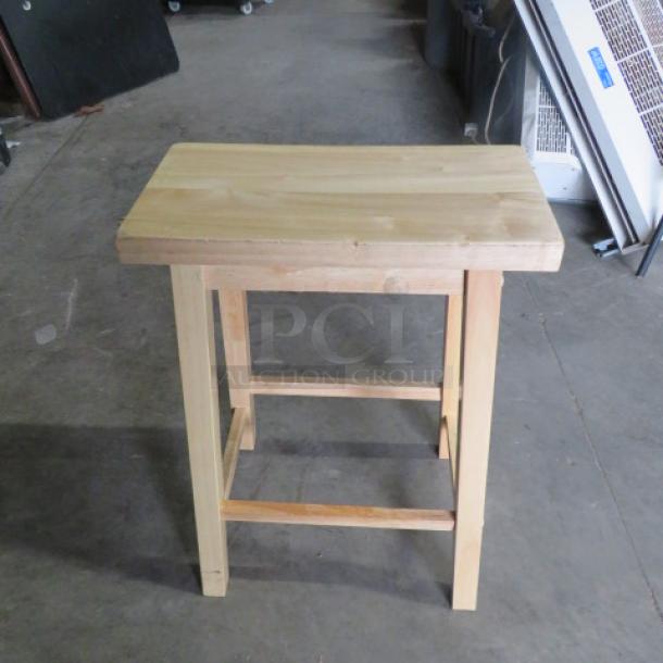 Solid Wooden Saddle Stool. 2XBID - Image 1 of 1