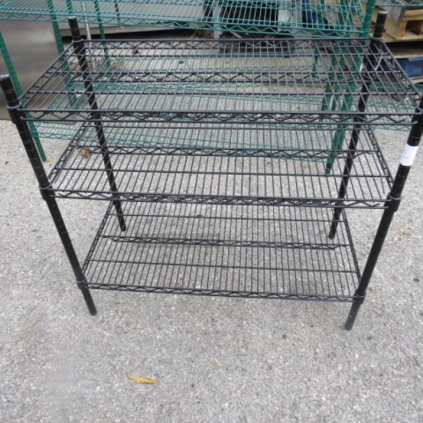 One Black Metro Shelf With 3 Shelves. 24X14X33 - Image 1 of 1