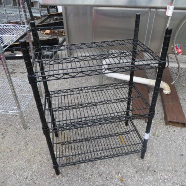 One Black Metro Shelf With 3 Shelves. 36X18X34 - Image 1 of 1