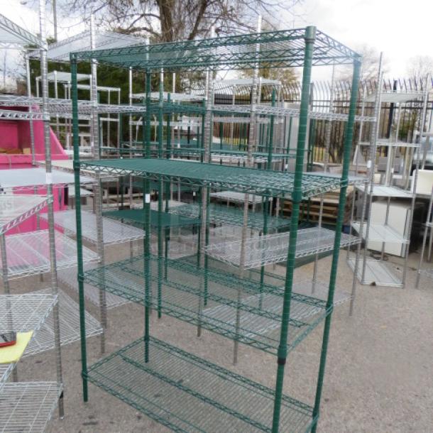 One Green Metro Shelf With 4 Shelves. 48X21X75 - Image 1 of 1