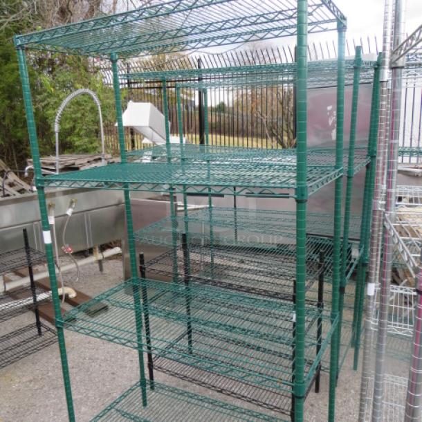 One Green Metro Shelf With 4 Shelves. 42X21X74 - Image 1 of 1