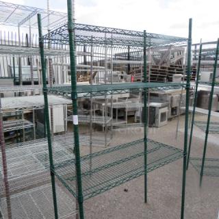 One Green Metro Shelf With 4 Shelves. 42X21X74