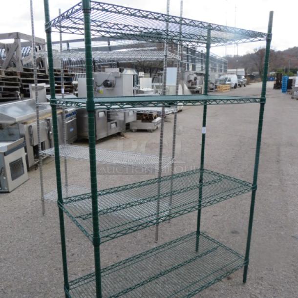 One Green Metro Shelf With 4 Shelves. 48X21X74 - Image 1 of 1