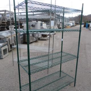 One Green Metro Shelf With 4 Shelves. 48X21X74