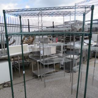 One Green Metro Shelf With 4 Shelves. 48X21X74
