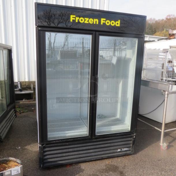 One TRUE  2 Door Glass Display Freezer With 8 Racks. Model# GDM-49F. Unable To Test. 115/208-230 Volt. 54X30X78 - Image 1 of 4