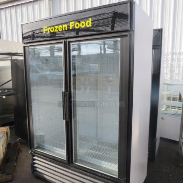 One TRUE  2 Door Glass Display Freezer With 8 Racks. Model# GDM-49F. Unable To Test. 115/208-230 Volt. 54X30X78 - Image 2 of 4