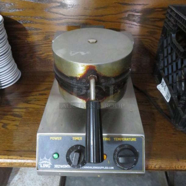 One Carnival King Waffle Maker. Model# 382WSM11. 120 Volt. - Image 1 of 1