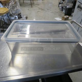 One Cambro Full Size 6 Inch Deep Food Storage Container With Lid.