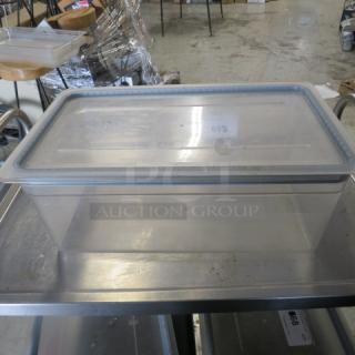 One Cambro Full Size 8 Inch Deep Food Storage Container With Lid.