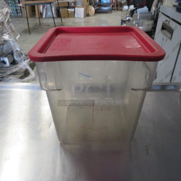 One 8 Quart Food Storage Container With Lid. - Image 1 of 1