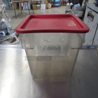 One 8 Quart Food Storage Container With Lid.