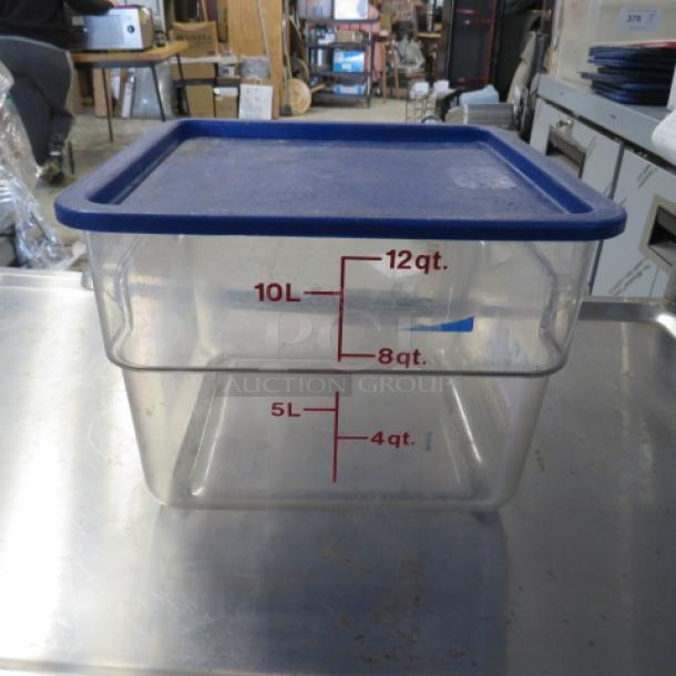 One 12 Quart Food Storage Container With Lid. - Image 1 of 1