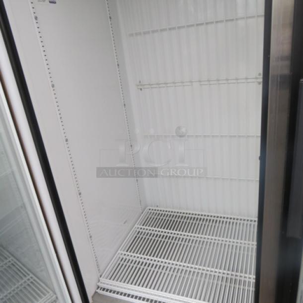 One TRUE  2 Door Glass Display Freezer With 8 Racks. Model# GDM-49F. Unable To Test. 115/208-230 Volt. 54X30X78 - Image 3 of 4