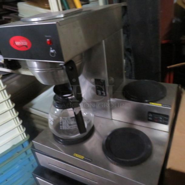 One Avantco Coffee Brewer With 3 Warmers, Filter Basket And 1 Pot. Model# C30. 120 Volt. 1690 Watt. 16X14X17. $258.99 - Image 2 of 2
