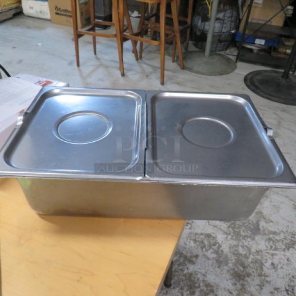 One Full Size 6 Inch Deep Hotel Pan With Hinged Lid. - Image 1 of 1