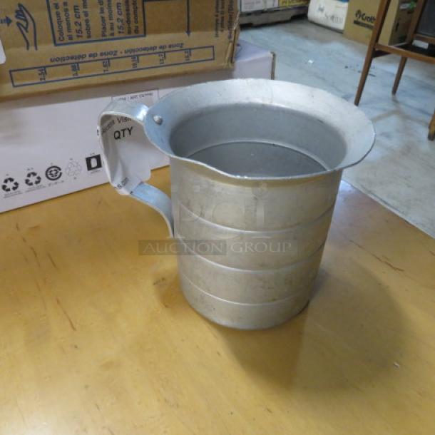 One 1 Quart Aluminum Measurer. - Image 1 of 1