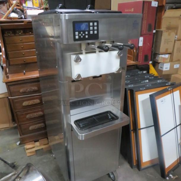 One Stoelting Soft Serve Machine On Casters. 208-240 Volt. 3 Phase. Model# F231-10912YG2ME. $18,244.90 - Image 2 of 2