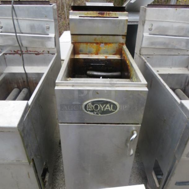 One Royal Natural Gas Deep Fryer. 16X35X46 - Image 1 of 1