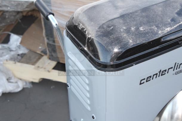BRAND NEW SCRATCH AND DENT! Centerline by Hobart HMM20-1STD 20 Qt. Planetary Stand Mixer with Guard & Standard Accessories - 120V, 1/2 hp 21 3/4 x 21 5/8 x 33 5/16. SERIAL NO. EX - 0004 - 606.  Minor dent on top back of unit. see photos. - Image 6 of 7