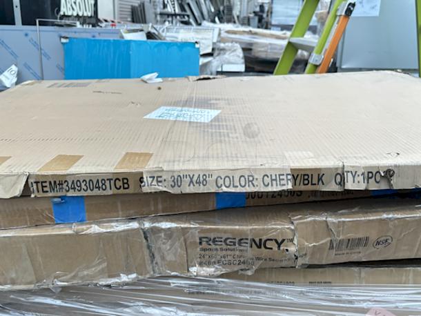 IN THE BOX! BRAND NEW SCRATCH & DENT! Lancaster 3493048TCB Table & Seating 30" x 48" Laminated Rectangular Table Top Reversible Cherry / Black. - Image 2 of 2