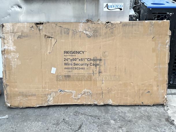 IN THE ORIGINAL BOX!! BRAND NEW SCRATCH & DENT! Regency 460ECSC2460 NSF Chrome Wire Security Cage - 24" x 60" x 61" - Image 1 of 2
