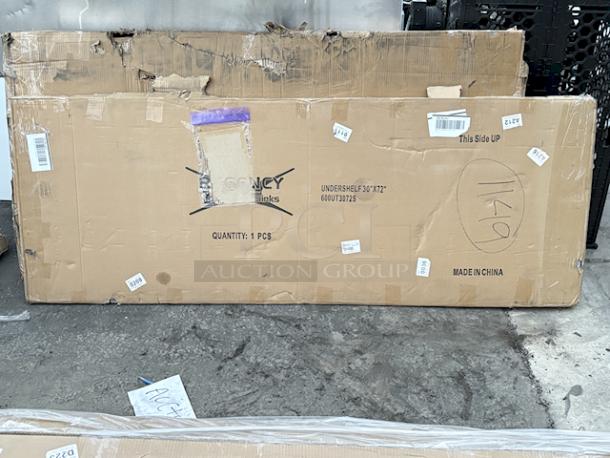 BRAND NEW SCRATCH & DENT! Regency 600UT3072S Adjustable Stainless Steel Work Table Undershelf for 30" x 72" Tables - 18 Gauge. Original Packaging Is Damaged. (Thumbnail photo is for example, may differ form product) - Image 2 of 2