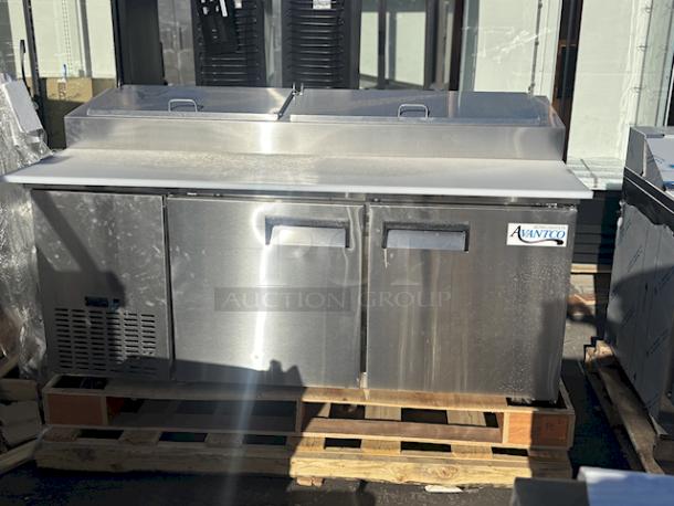 BRAND NEW SCRATCH & DENT! Avantco APPT-71-HC 71" 2 Door Refrigerated Pizza Prep Table. S/N: 305397730 Missing Power Cord and On/Of Control Switch. - Image 1 of 8