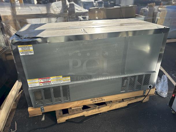 BRAND NEW SCRATCH AND DENT! Beverage-Air WTFD60AHC-4 60" Four Drawer Worktop Freezer W/ Removable 4" Backsplash and Commercial Casters. 115v/1Ph/60Hz. S/N: 15005778. Unit has Superficial Denting. See Photos - Image 8 of 10