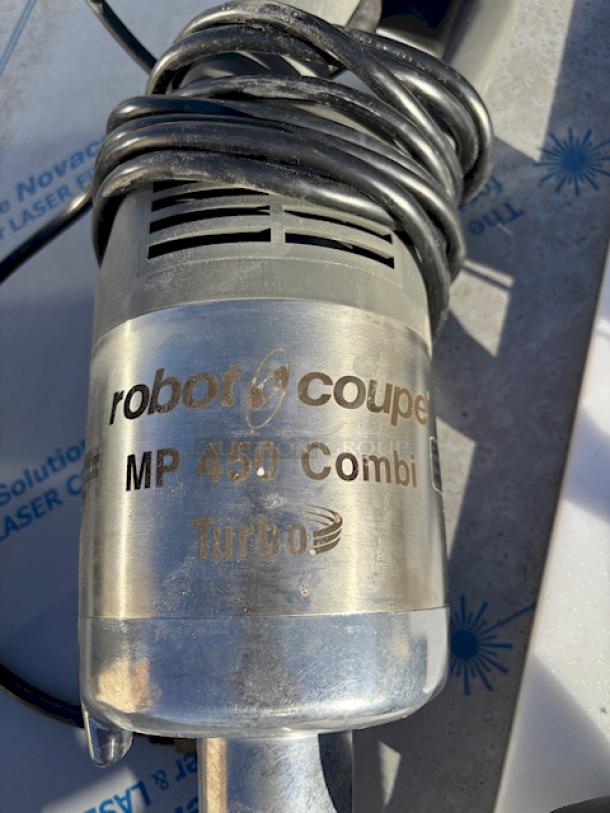 OUT OF ORIGINAL PACKAGING! BRAND NEW! Robot Coupe MP450 Combi Turbo 18" Variable Speed Immersion Blender with 10" Whisk - 1 HP. S/N: 8882112203R-04, 120 Volts/6 Amps/1 Phase/60 Hz. - Image 4 of 7