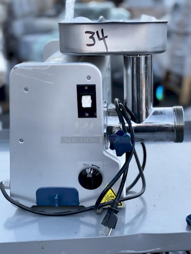 OUT OF ORIGINAL PACKAGING! Edlund Edvantage EDVG-12SS #12 Electric Meat Grinder With Stainless Steel Components - 120V; 1/2 hp, Includes ALL Parts & Pieces. S/N: 20BCJC1468. Mfg: 2023. Cord is damaged. - Image 5 of 10