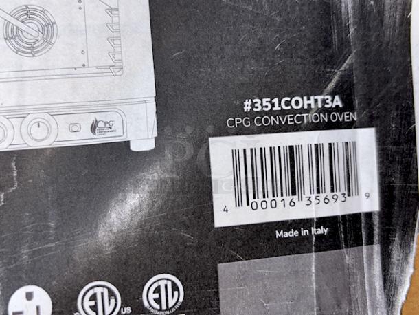 Cooking Performance Group COH-T3-A Electric Thermostatic Countertop 3 Tray Half Size Convection Oven with Moisture Injection - 120V, 1650W. Glass is damaged, Scratched & Dented. - Image 2 of 2