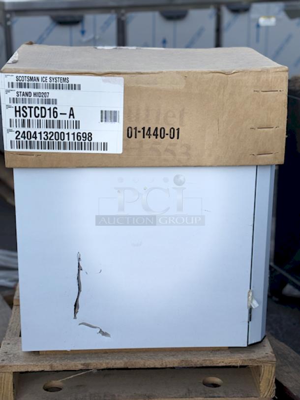 BRAND NEW! Out Of Original Packaging!! Scotsman HSTCD16-A 16 1/2" x 23 9/16" x 32" Enclosed Stainless Steel Ice Dispenser Stand with Door, S/N: 24041320011698, Minor Scratches & Dents. - Image 1 of 8