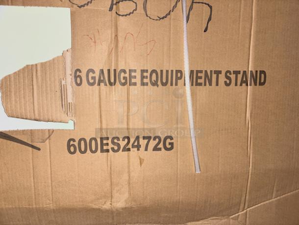 BRAND NEW IN THE BOX! Regency 600ES2472G 24" x 72" 16-Gauge Stainless Steel Equipment Stand with Galvanized Undershelf. Box is slightly damaged, item may have minor scratching/denting. - Image 3 of 3