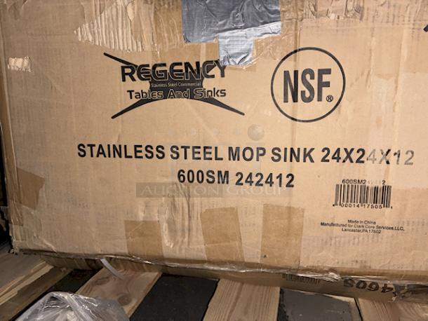BRAND NEW SCRATCH & DENT! Regency 600SM 242412 29" 16-Gauge Stainless Steel One Compartment Floor Mop Sink - 24" x 24" x 12" Bowl. Box is torn, items have minor denting. 2x Your Bid

*Image may not depict product color, inclusions or accessories. - Image 3 of 4