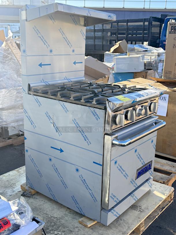 BRAND NEW SCRATCH & DENT! Imperial Range IR-4 Pro Series 24" Space Saver Natural Gas 4 Burner Range with 20" Oven - 155,000 BTU. S/N: 06358724. 24" x 31-1/2" x56-1/2" Includes Legs and Gas Manifold. - Image 2 of 10