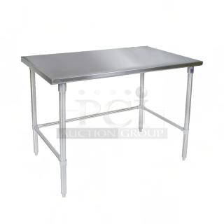 BRAND NEW! Steelton 522ETOB2436 24" x 36" 18-Gauge 430 Stainless Steel Open Base Work Table. Packaging is damaged. May be scratched or dented. 
*Thumbnail Image for example purposes only, may not depict product color, inclusions or accessories.
