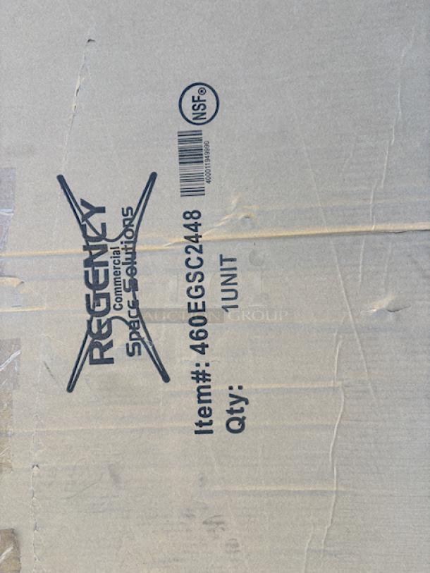 BRAND NEW SCRATCH & DENT! Regency 460EGSC2448 NSF Green Wire Security Cage - 24" x 48" x 61" Product packaging is damaged and may be scratched and/or dented. *Image is for example, may not depict inclusions or accessories. - Image 3 of 4