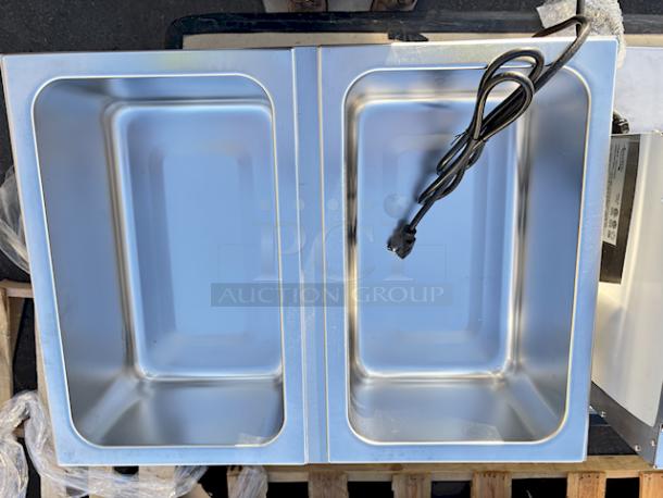 BRAND NEW! ServIt FW200D 12" x 20" Full Size Dual Well Electric Countertop Food Warmer with Digital Controls - 120V, 2000W. Out of Original Packaging. VERY MINOR denting top left outer corner, see photos. - Image 6 of 9