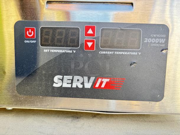 BRAND NEW! ServIt FW200D 12" x 20" Full Size Dual Well Electric Countertop Food Warmer with Digital Controls - 120V, 2000W. Out of Original Packaging. VERY MINOR denting top left outer corner, see photos. - Image 7 of 9