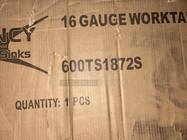 BRAND NEW SCRATCH & DENT! Regency 600TS1872S 18" x 72" 16-Gauge 304 Stainless Steel Commercial Work Table with Undershelf. Product packaging is damaged and table may be scratched and/or dented. - Image 2 of 3