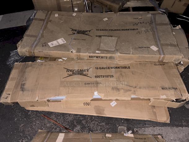 BRAND NEW SCRATCH & DENT! Regency 600TS1872S 18" x 72" 16-Gauge 304 Stainless Steel Commercial Work Table with Undershelf. Product packaging is damaged and table may be scratched and/or dented. - Image 3 of 3