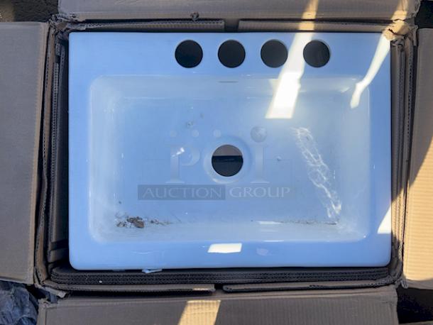 BRAND NEW! American Standard 77SB33220A.308 Delancey 30" Cast Iron, Nonporous Enamel Farm Sink 33" x 22" Cast Iron 4-Hole One Compartment Apron-Front Undermount Sink. 33-3/16"x23-3/16"x8-13/16". NO OBSERVABLE DAMAGE! - Image 2 of 3