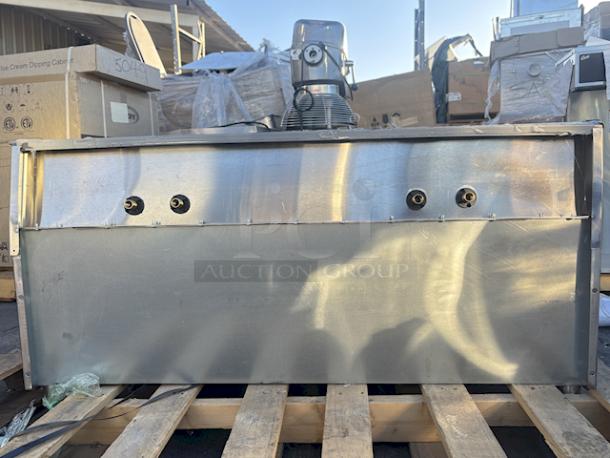 BRAND NEW SCRATCH & DENT! Advance Tabco Prestige Series PRB-19-44C 4 Compartment Underbar Sink with (2) Splash Mount Faucets - 20" x 48". Includes Legs, Cross Bars & Adjustable Bullet Feet. Unit has minor denting/bends (see photos). - Image 9 of 10