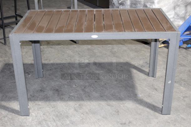 LIGHTLY USED! Upscale Mingja MJ-686 Outdoor Table With a sleek aluminum frame and a durable PVC wicker top & 4 Matching MJ-589  Silver Frame Aluminum Arm Chair with PVC Wicker Outdoor Chairs. 5x Your Bid Table Dimensions: 52x29x30. Chair Dimensions: 22x22x32 (seat Height: 18").


*These items are located at our main warehouse approximately 10mins away. The address is 3290 S. Highland Dr. Las Vegas NV 89109.* - Image 10 of 11